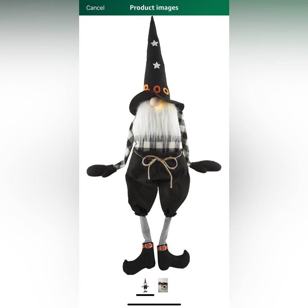 NWT Mudpie Halloween Dangle Arm Gnome